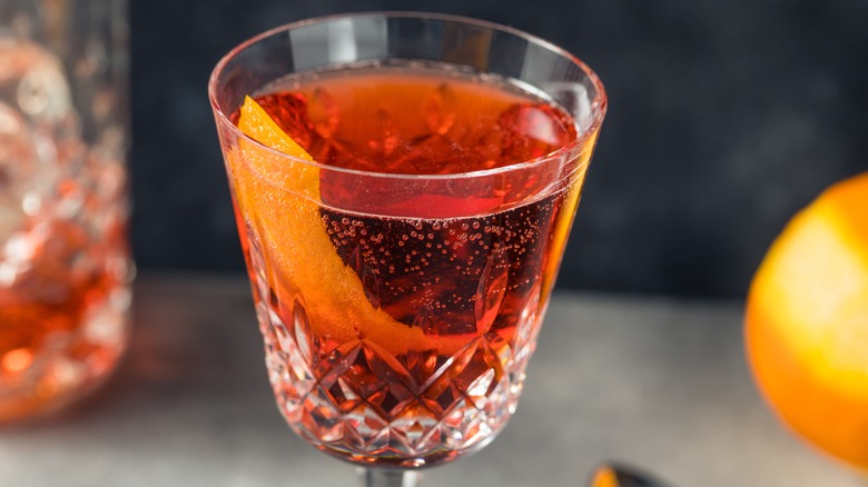 Negroni sbagliato in crystal glass