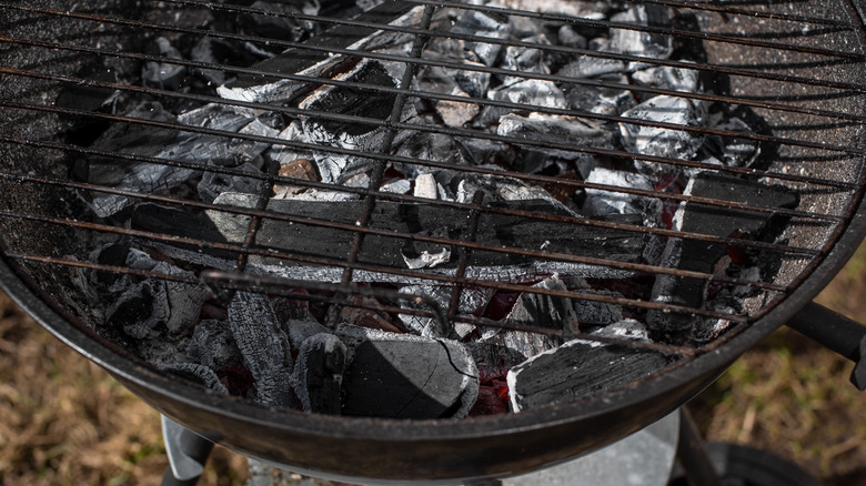 A black BBQ ready to cook