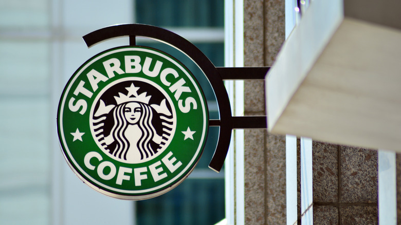 Starbucks sign on building 