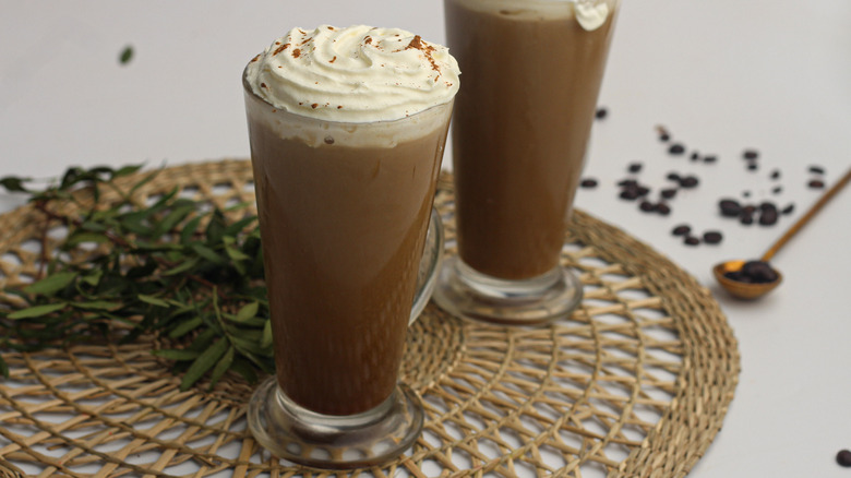 Brown drinks in glass mugs