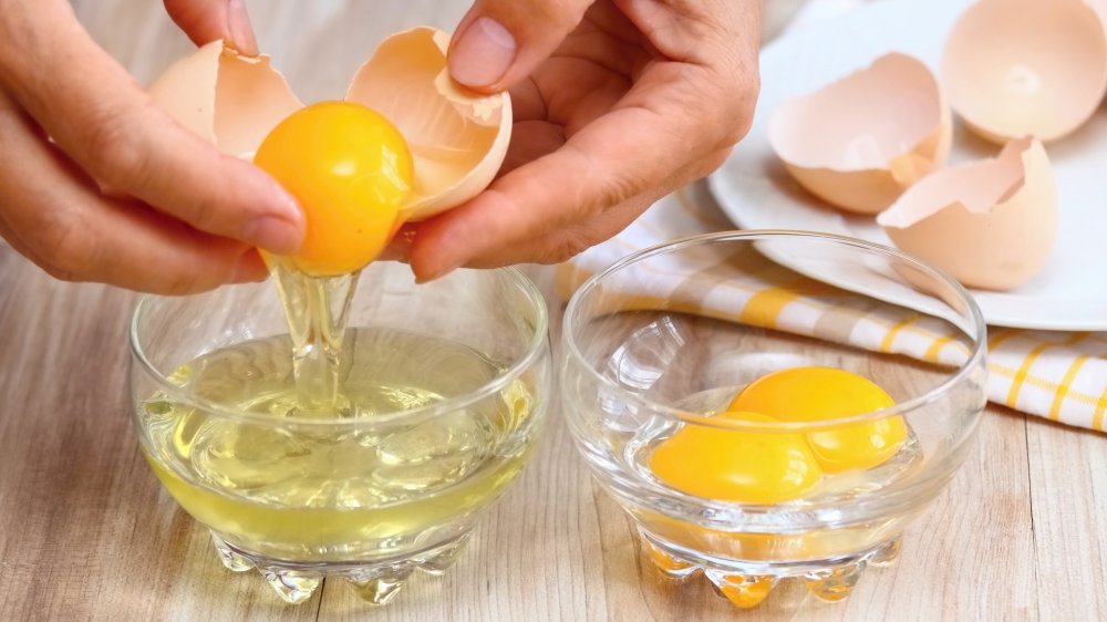 Cracking and separating egg yolks and whites