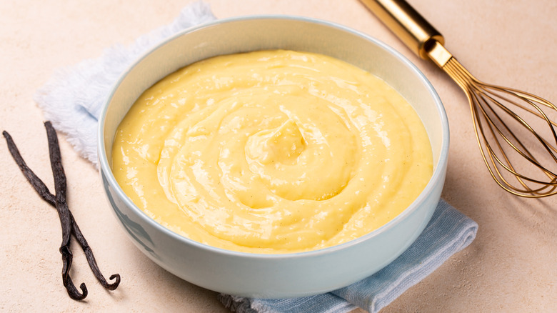 vanilla custard in bowl