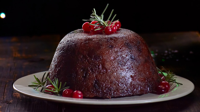 figgy pudding on plate