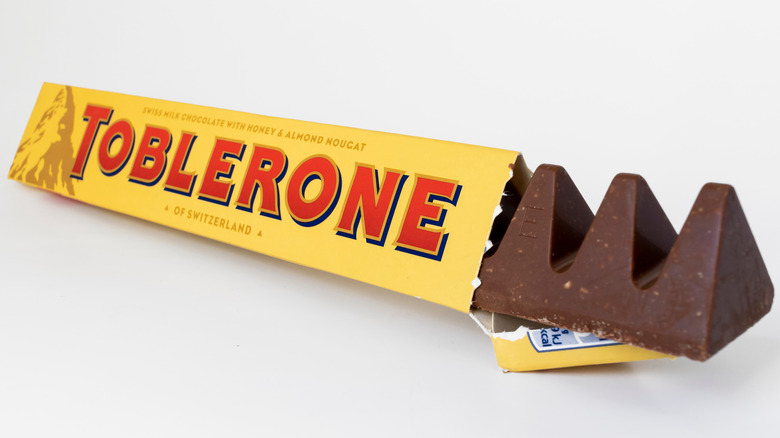 Partially unwrapped Toblerone