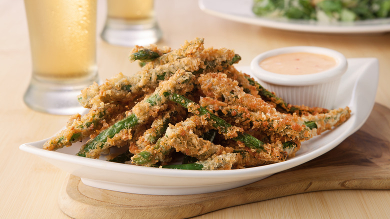 plate of fried green beans