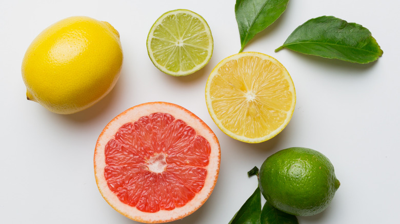 lemon grapefruit lime halves