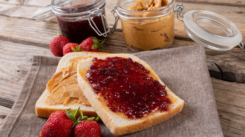 Peanut butter and jelly sandwich