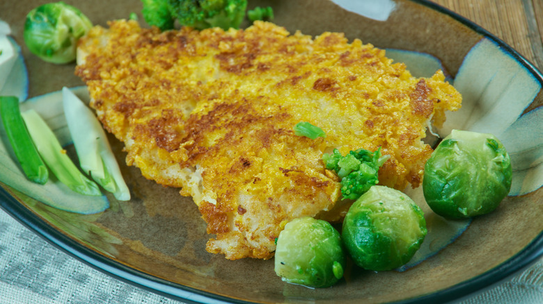 Orange roughy filet with Brussel sprouts