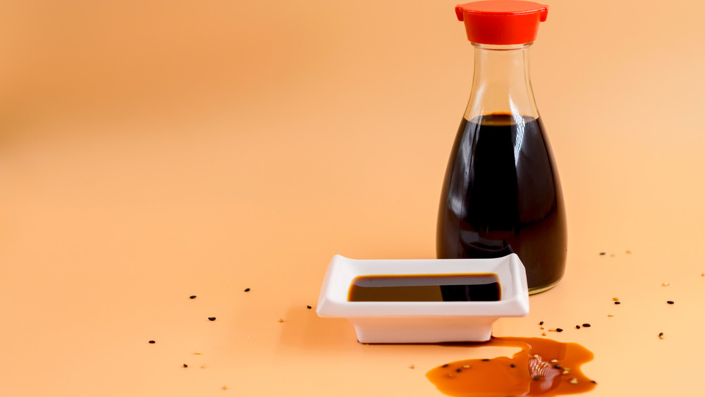 bottle of soy sauce