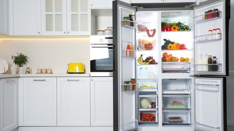 Open refrigerator door