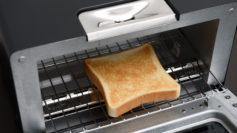 Bread grilling in a toaster oven