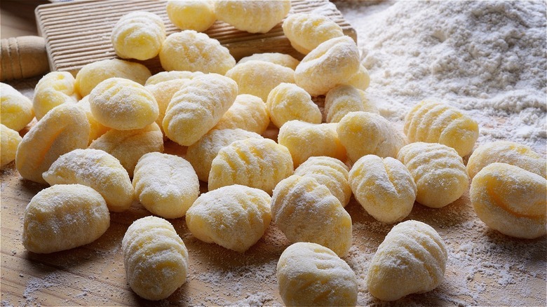 gnocchi on a wooden board