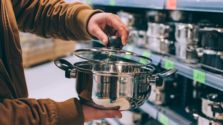 Examining a store's pot