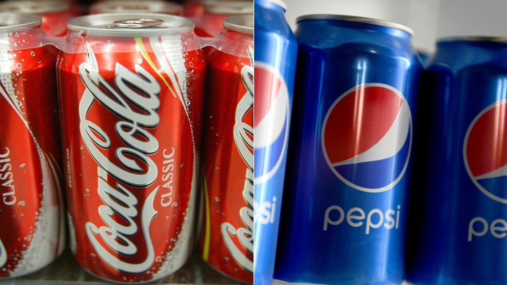 Coke and Pepsi cans