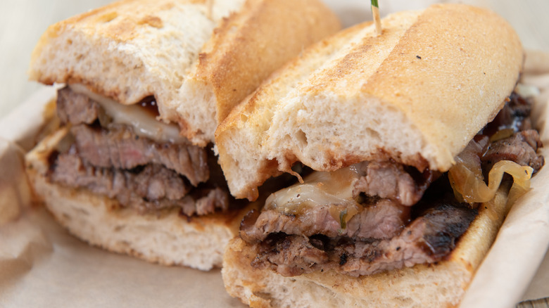 Tri-tip sandwich on French roll