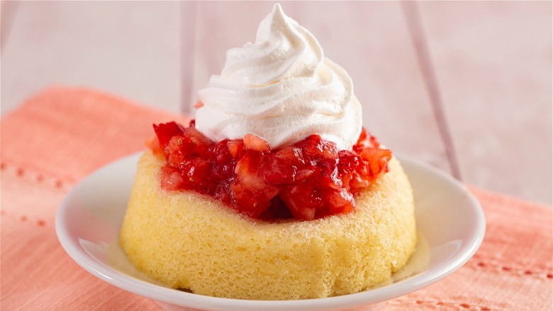 classic strawberry shortcake on plate