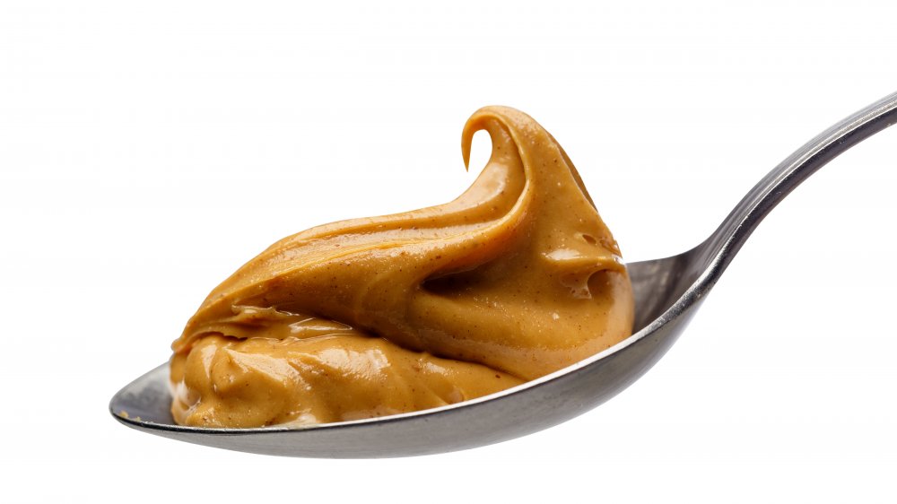 peanut butter on spoon