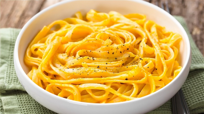 pumpkin Alfredo with fettuccine 