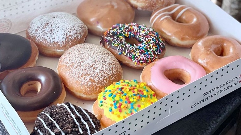 Assorted Krispy Kreme donuts