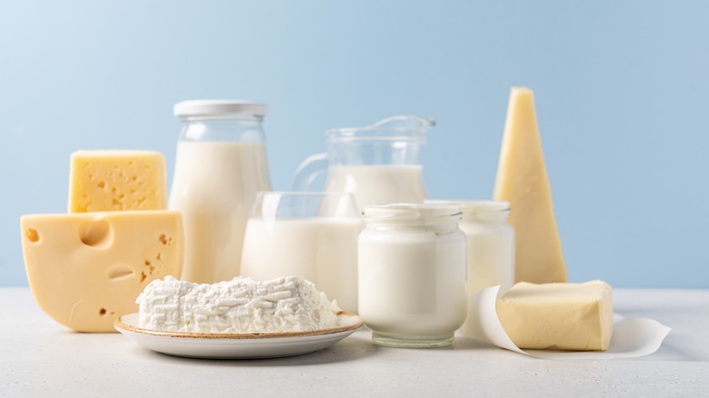 dairy foods on table