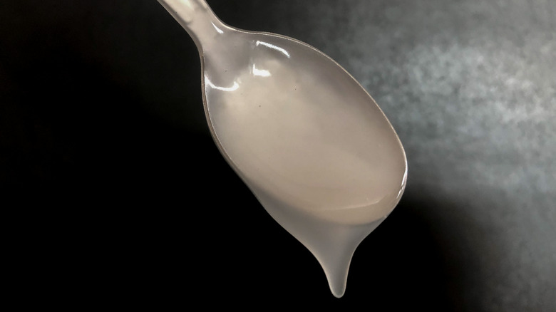 modified starch paste on spoon