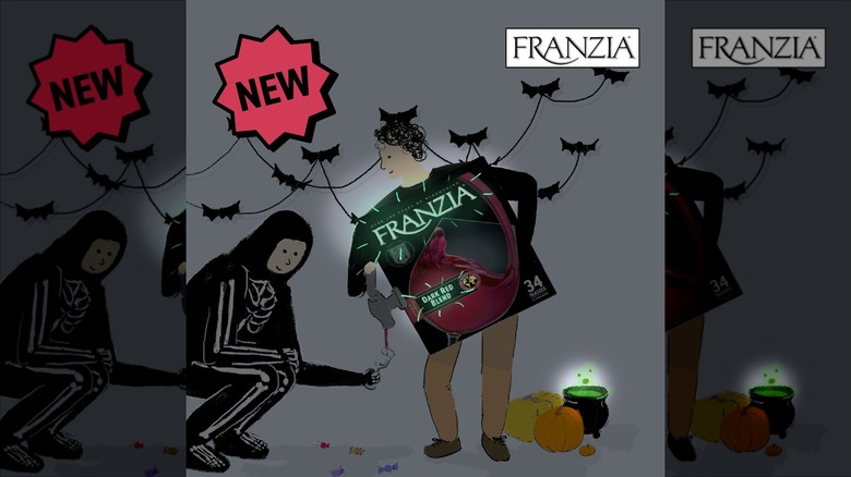 mockup of Franzia boxed wine costume