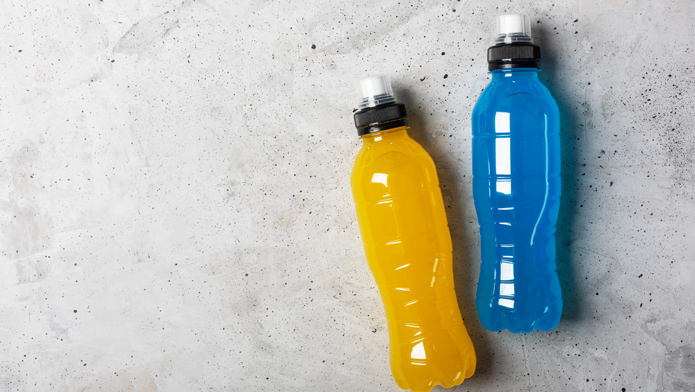 Sports drinks in squeeze bottles