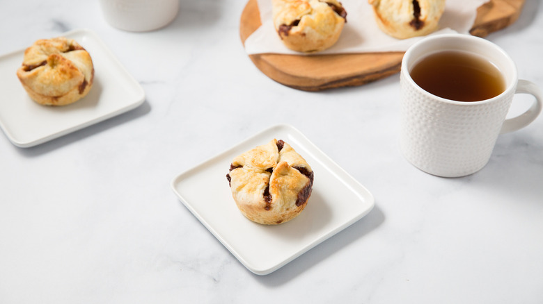 apple croissants served on table