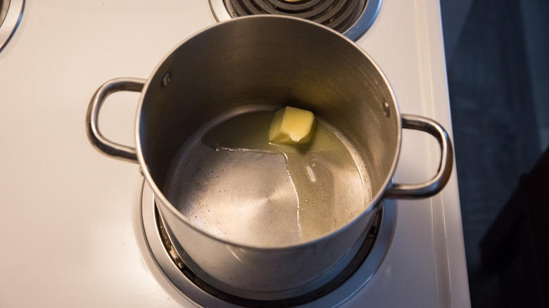 butter melting in medium pot