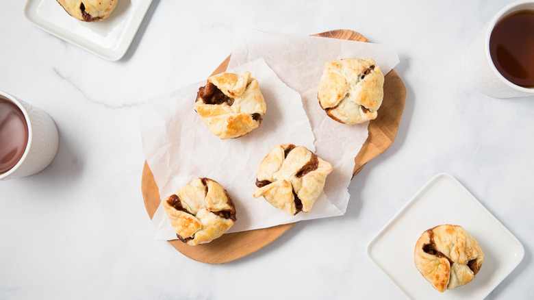 apple croissants served on table