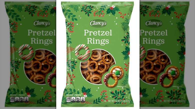 Green bag of pretzel rings