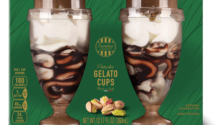 Sundae Shoppe pistachio gelato cups package