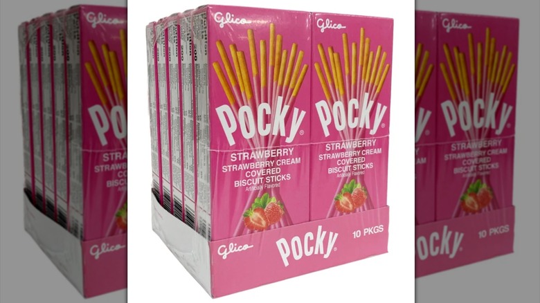 Case of Pocky Strawberry Cream Covered Biscuit Sticks