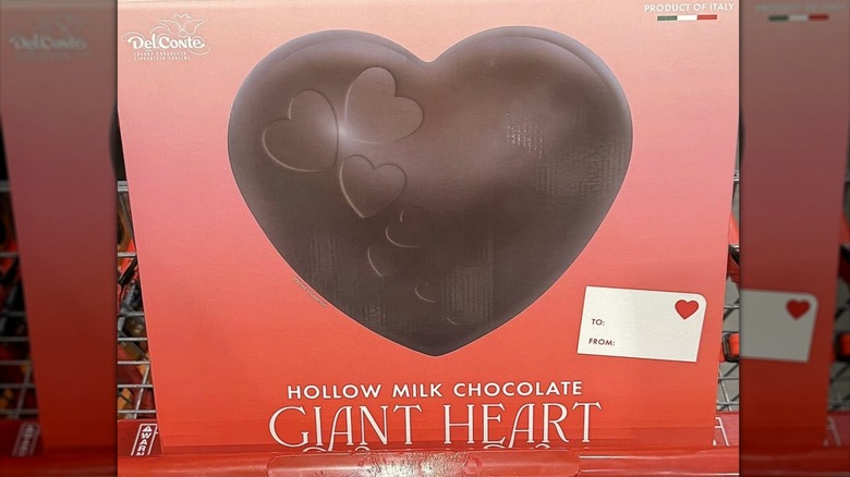 Giant milk chocolate heart by DelConte in Costco shopping cart