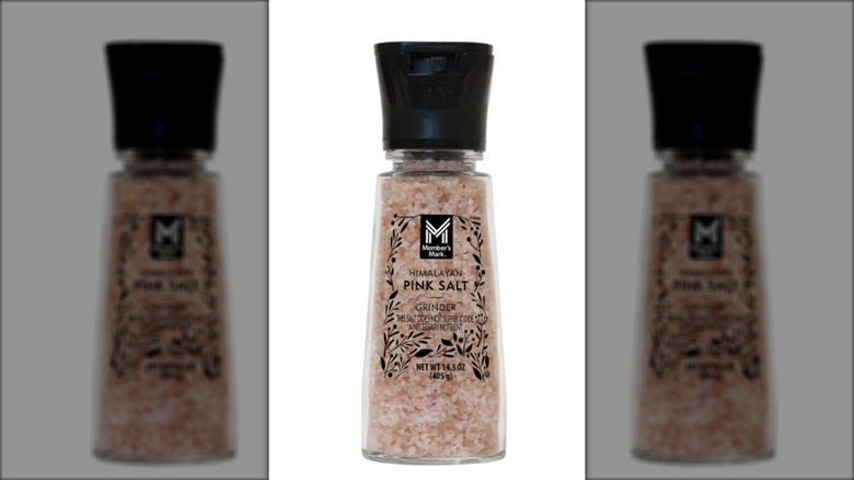 spice grinder bottle with pink Himalayan salt