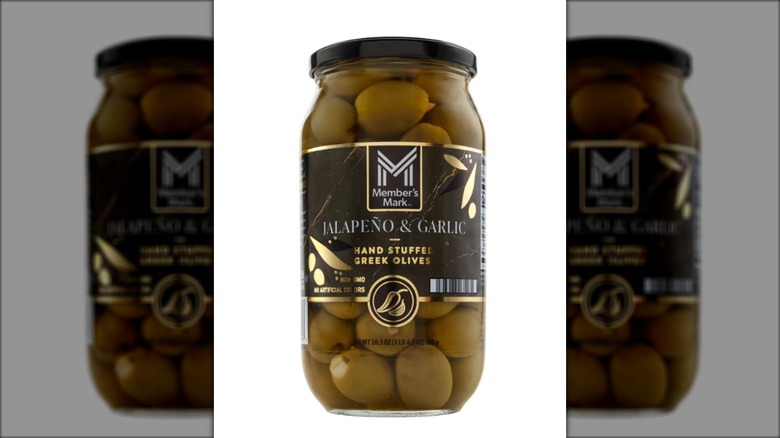 jar of garlic and jalapeno stuffed olives