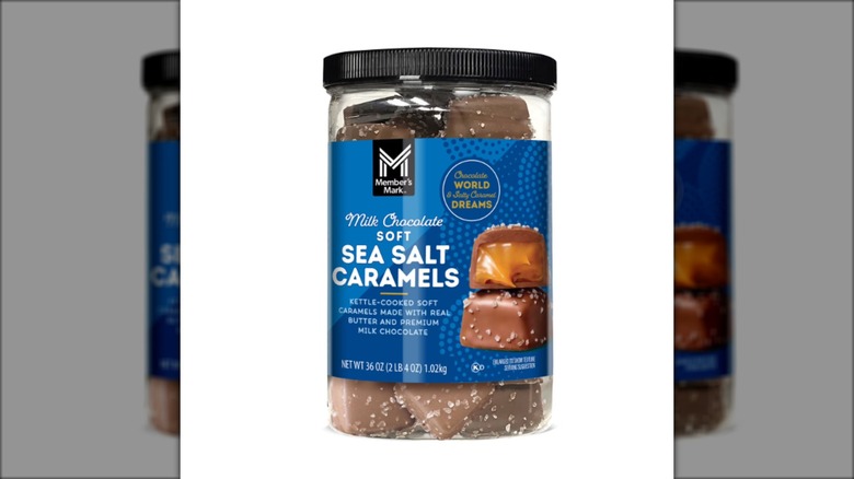 jar of chocolate sea salt caramels