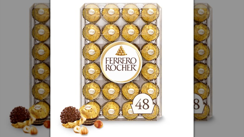 A gift box of Ferrero Rocher chocolates.