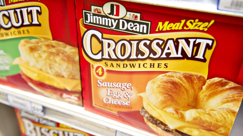 Jimmy Dean croissants on shelf
