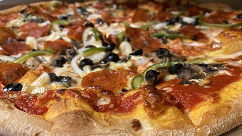 a pizza with everything