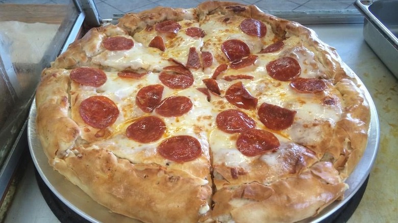 a stuffed crust pepperoni pizza