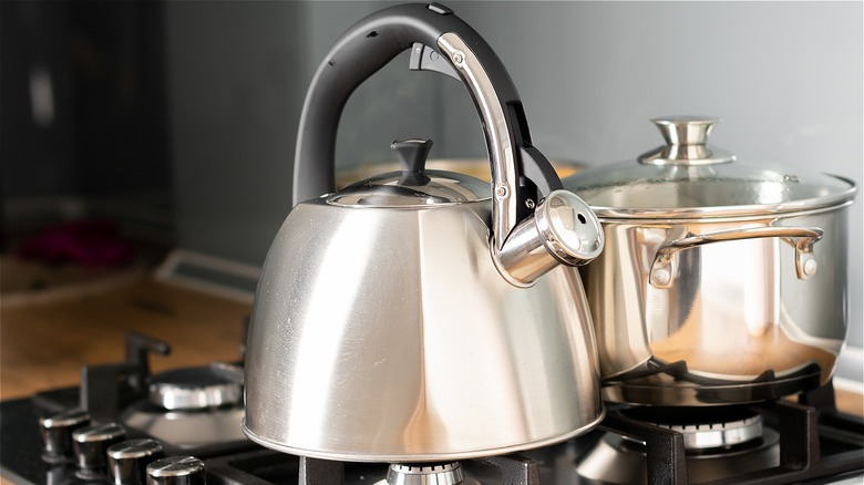 tea kettle on the stove