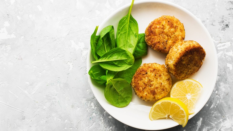 fish burgers on white plate