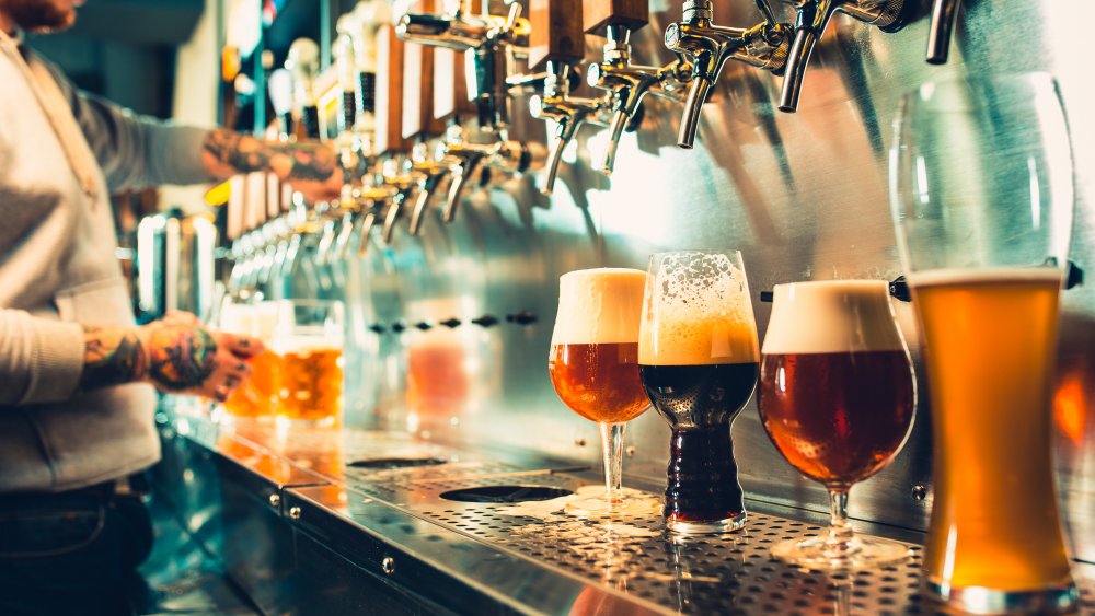 beers, different sized glasses 