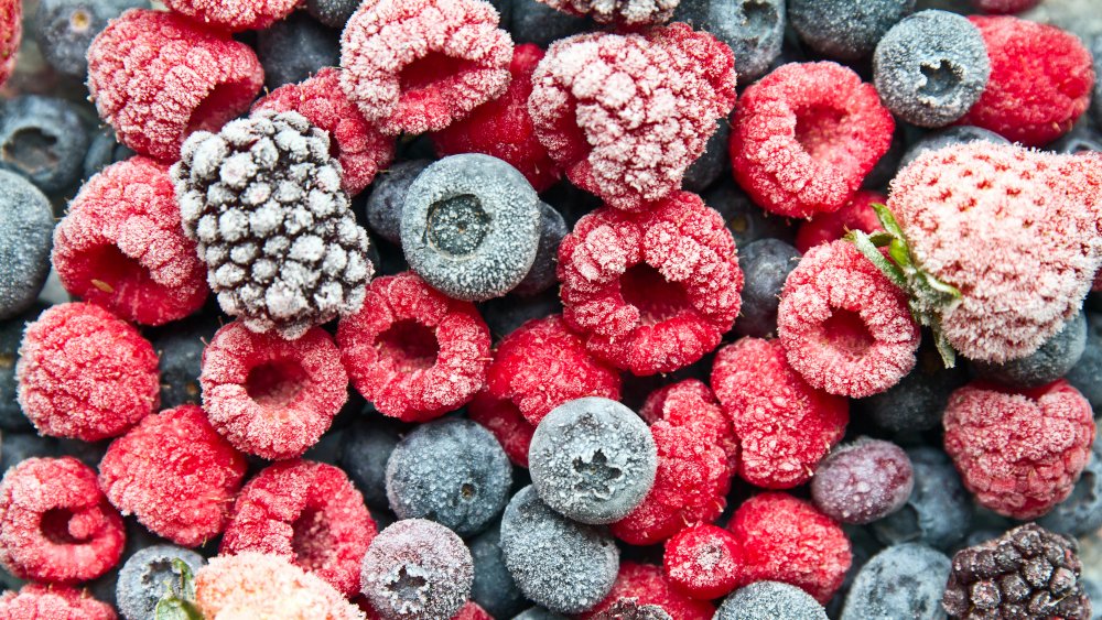 frosty frozen berries