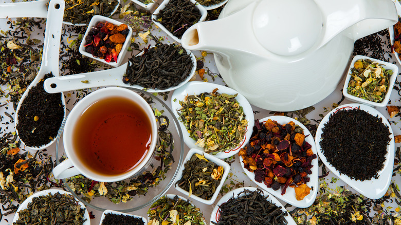 Assortment of loose leaf teas