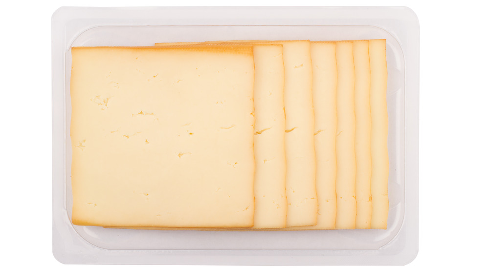 Slices of packaged cheese