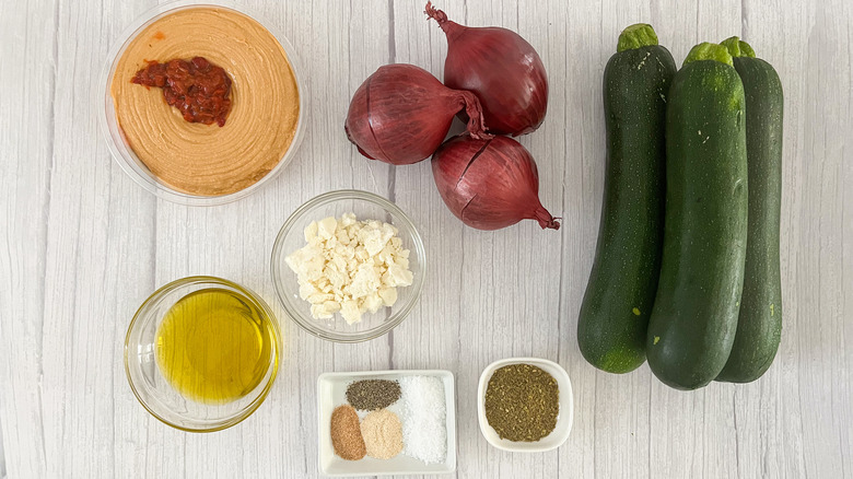 Za'atar roasted zucchini ingredients