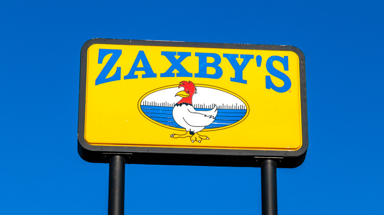 Zaxby's sign against a blue sky