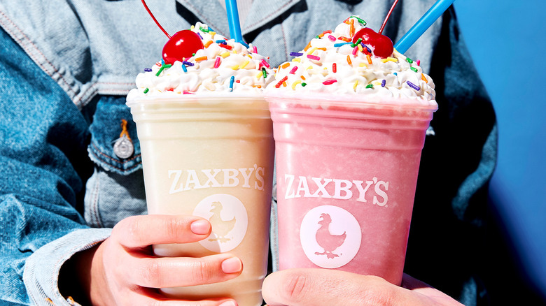 Vanilla and strawberry Zaxby's shakes